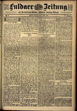 Zweite Ausgabe vom Dienstag, den 01. Mai 1900.