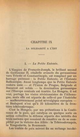 Chapitre IX La Solidarité A L'Est
