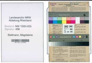 Entnazifizierung Magdalene Stallmann , geb. 14.02.1899 (Postsekretaerin)