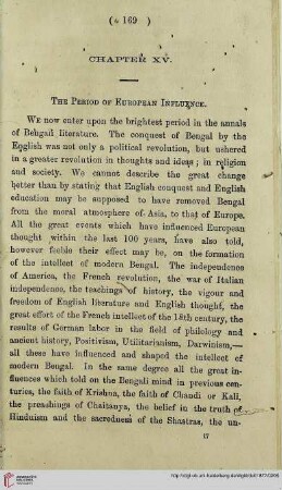 Chapter XV: The Period of European Influence