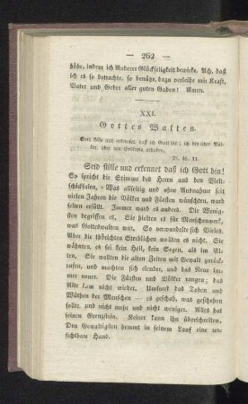 XXI. Gottes Walten.
