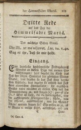 Dritte Rede auf das Fest der Himmelfahrt Mariä