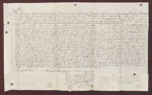 Zinsverschreibung des Abts, Priors und Convents des Klosters Schwarzach gegen den badischen Kammerrat Jacob Kast zu Hörden