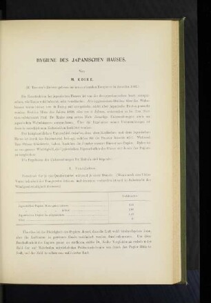 Hygiene des Japanischen Hauses.