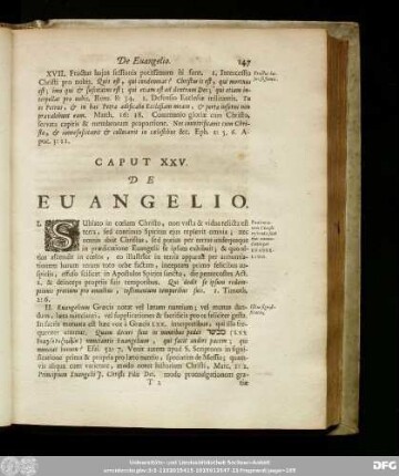 Caput XXV. De Evangelio.