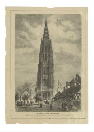 Projektion: vollendeter Münsterwestturm