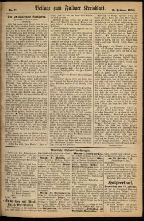 Zweite Ausgabe vom Samstag, den 10. Februar 1883.