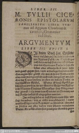 Liber Tertius, ad Appium Claudium & caeteros