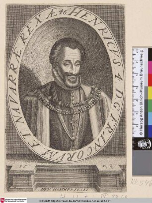 Henricus 4 D.G. Francorum et navarrae Rex. Ae. 46