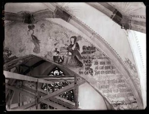 katholische Pfarrkirche; Fresko am Chorbogen nach der Restaurierung