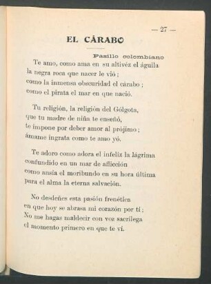 El cárabo : Pasillo colombiano