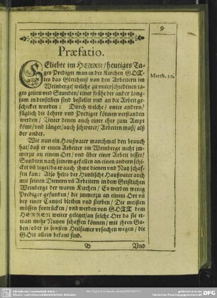 Valet Predigt : Praefatio. Textus. Exordium.