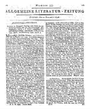 Beiträge zum Archiv der medizinischen Polizei und der Volksarzneikunde. Bd. 6, Slg. 1-2. Hrsg. v. J. C. F. Scherff. Leipzig: Weygand 1795
