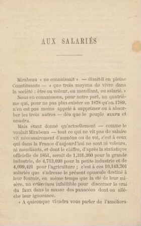 Aux salariés