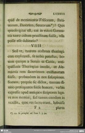 VIII. Sueui, Catti, Alemanni, Romani in Germania, Thuringi venerati sunt taurum