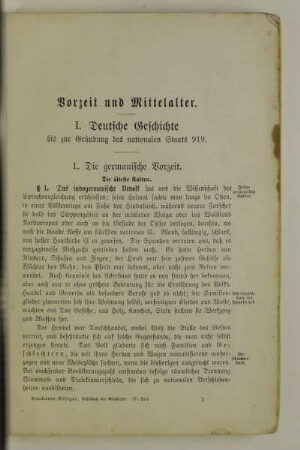 I. Deutsche Geschichte bis zur Gründung des nationalen Staats 919