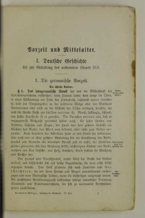 I. Deutsche Geschichte bis zur Gründung des nationalen Staats 919