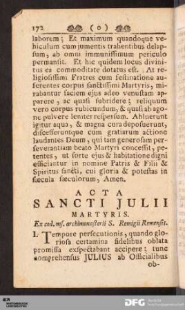 Acta Sancti Julii Martyris.