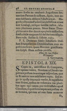 Epistola XIX