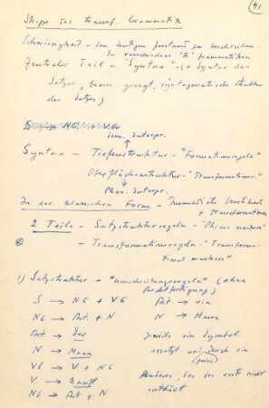 41-41b, Skizze der transf. Grammatik