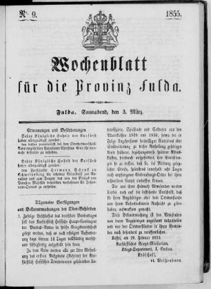 Nr. 9, Ausgabe vom 3. März 1855