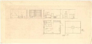 Döllgast, Hans; Landshut (Bayern); Landwirtschaftsschule - Grundriss; Wandansichten; Untersicht