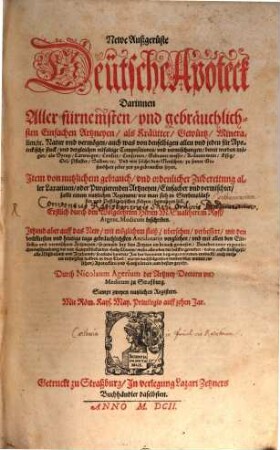 Newe ausgerüste deutsche Apoteck