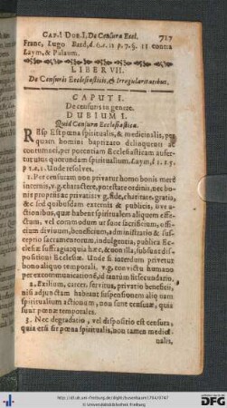 Liber VII. De Censuris Ecclesiasticis, et irregularitatibus.