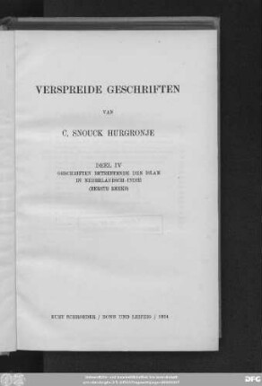 Deel4, 1. Reeks: Verspreide Geschriften