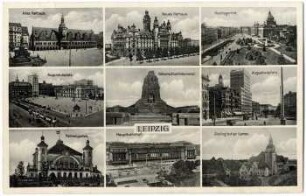 Leipzig : Altes Rathaus, Neues Rathaus, Reichsgericht, Augustusplatz, Völkerschlachtdenkmal, Augustusplatz, Palmengarten, Hauptbahnhof, Zoologischer Garten
