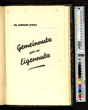 Gemeinnutz geht vor Eigennutz