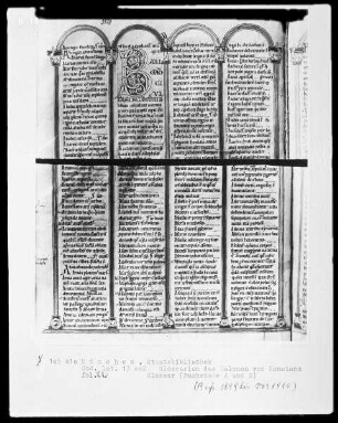Glossar des Bischofs Salomon 3. von Konstanz — Initiale B, Folio 13 verso