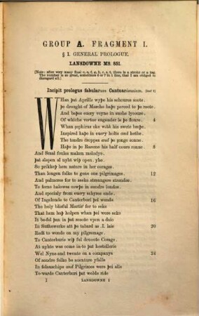 The Lansdowne ms of Chaucer's Canterbury tales, 1