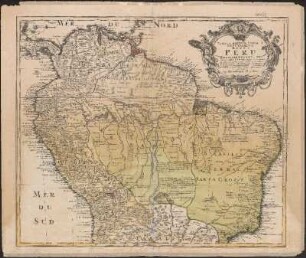 Tabula Americæ Specialis Geographica Regni Peru, Brasiliæ, Terræ Firmæ, & Reg. Amazonum