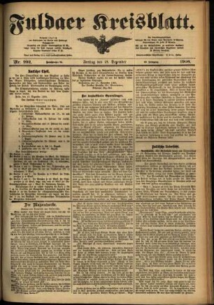Ausgabe vom Freitag, den 18. Dezember 1908.