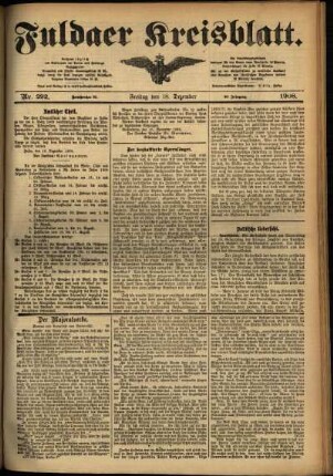 Ausgabe vom Freitag, den 18. Dezember 1908.