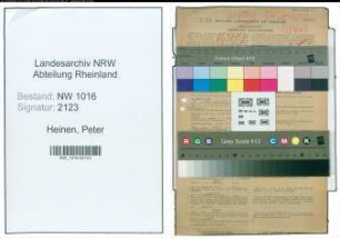 Entnazifizierung Peter Heinen , geb. 05.02.1889 (Studienrat)