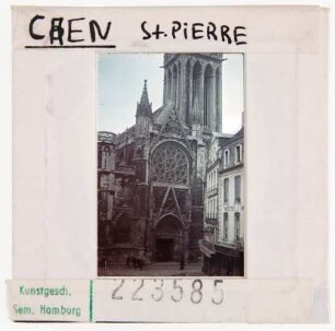 Caen: St. Pierre, Fassade (Foto 1941, Dia neu gerahmt)
