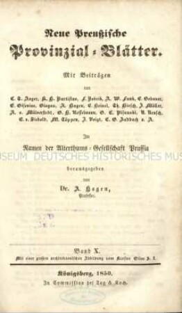 Neue preußische Provinzial-Blätter. Jg. 10.1850