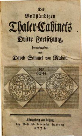 Des vollständigen Thaler-Cabinetts ... Fortsetzung, 3