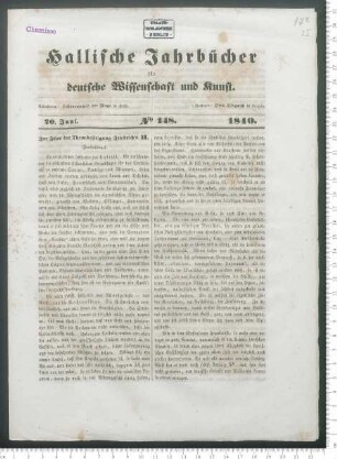 "Adelbert von Chamisso's Werke (Fortsetzung)" (Rezension/ Auszüge)