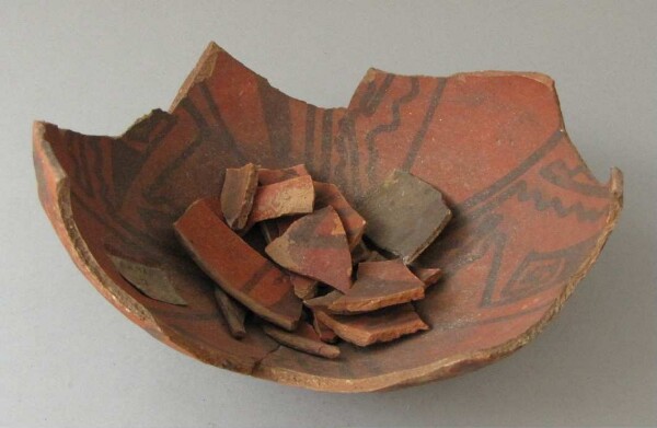 Fragments of a clay bowl