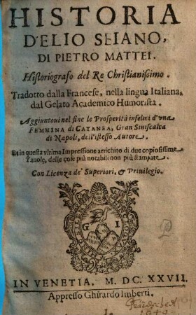 Historia D'Elio Seiano