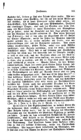 Pensionate sind Erziehungsanstalten...