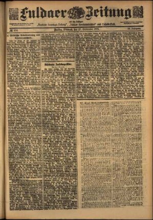 Zweite Ausgabe vom Mittwoch, den 17. September 1902.