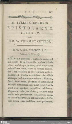 Epistolarum Liber IV. Ad Ser, Sulpicum Et Ceteros