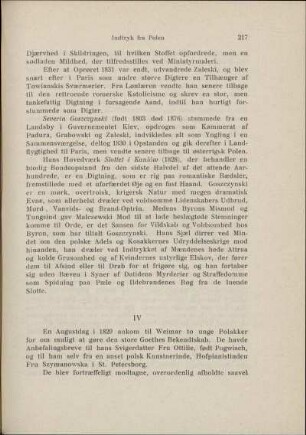 IV. Mickiewicz og Goethe. Faris og Oden til Ungdommen. Mickiewicz's Ungdom. Mickiewicz og Pusjkin