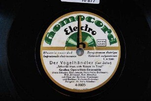 Der Vogelhändler : "Schenkt man sich Rosen in Tirol" / (Carl Zeller)