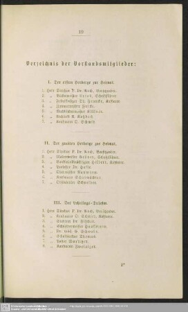Verzeichnis der Vorstandsmitglieder