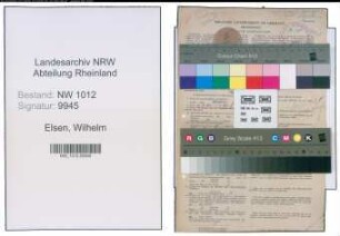 Entnazifizierung Wilhelm Elsen , geb. 08.01.1889 (Verwaltungsangestellter)